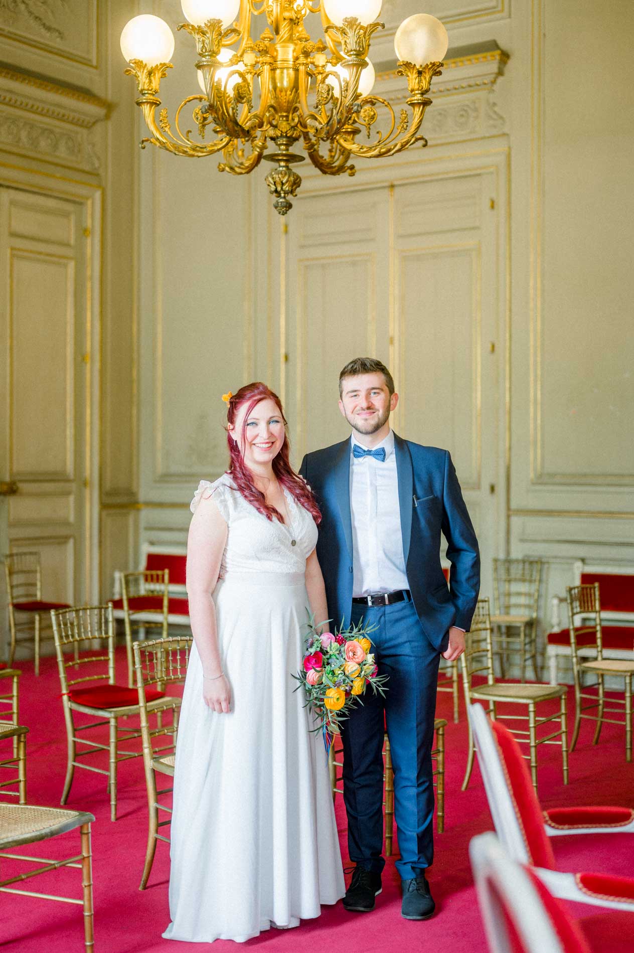 Tiffa and Geo in the wedding hall of Bordeaux city hall