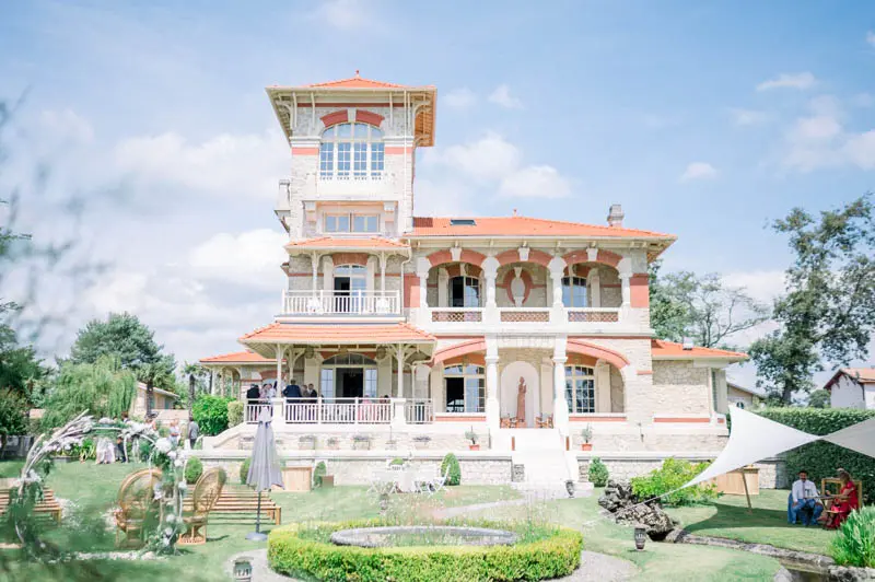 Villa la Tosca and its formal garden set up for the wedding day