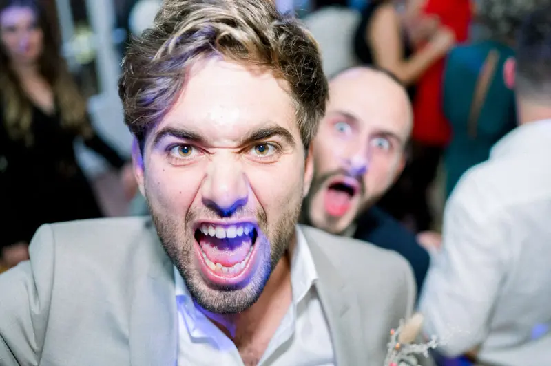 Guest pulling a face at the camera during the dancing