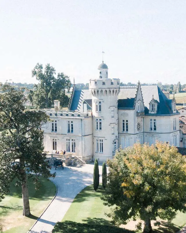 Château Pape Clément and its drive seen from above