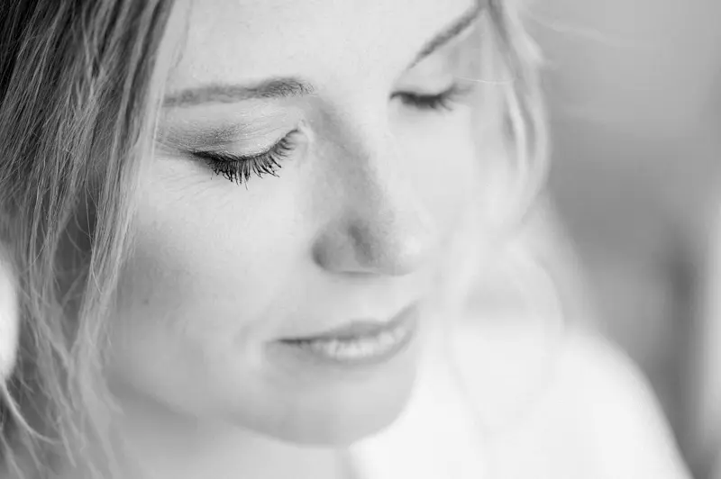 Black and white bridal portrait at Villa La Tosca